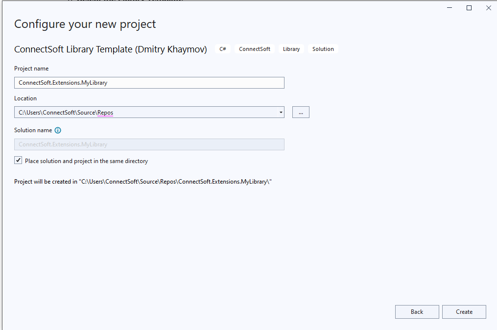 ConnectSoft Library Template